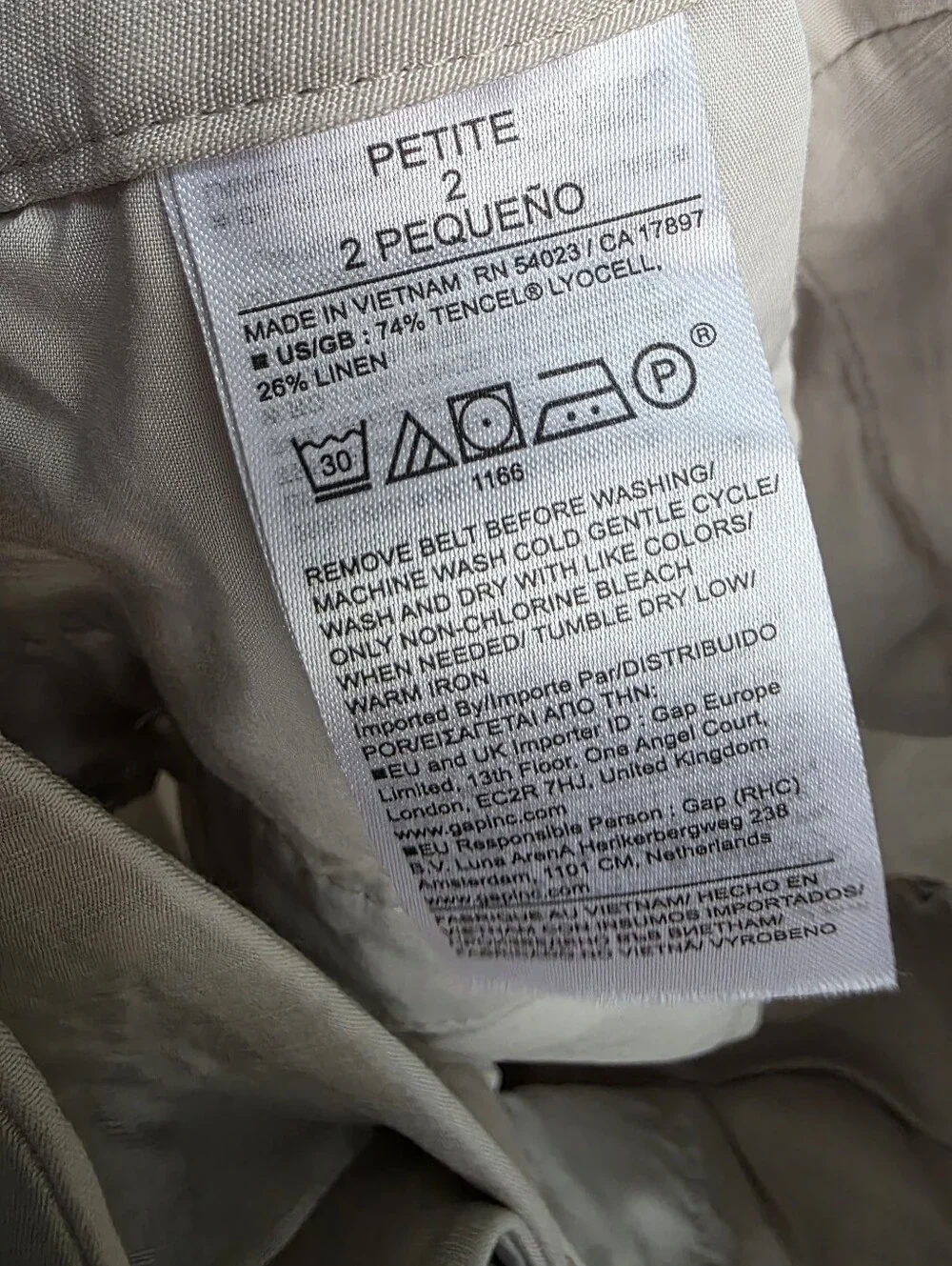 Banana Republic High Rise Linen Tencel Cropped Taper Belted Barrel Pants 2P